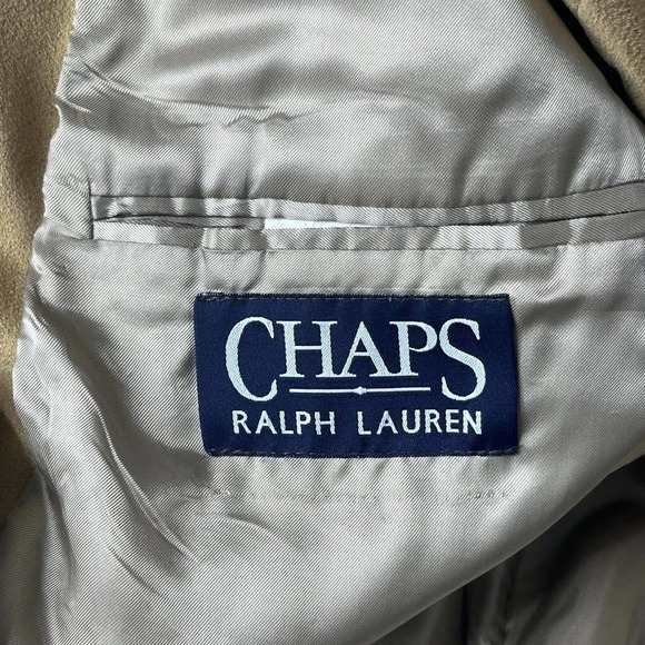 Chaps Ralph Lauren Men’s Size 40 S Blazer Sport Coat Microfiber 3 Button Camel - Picture 12 of 14